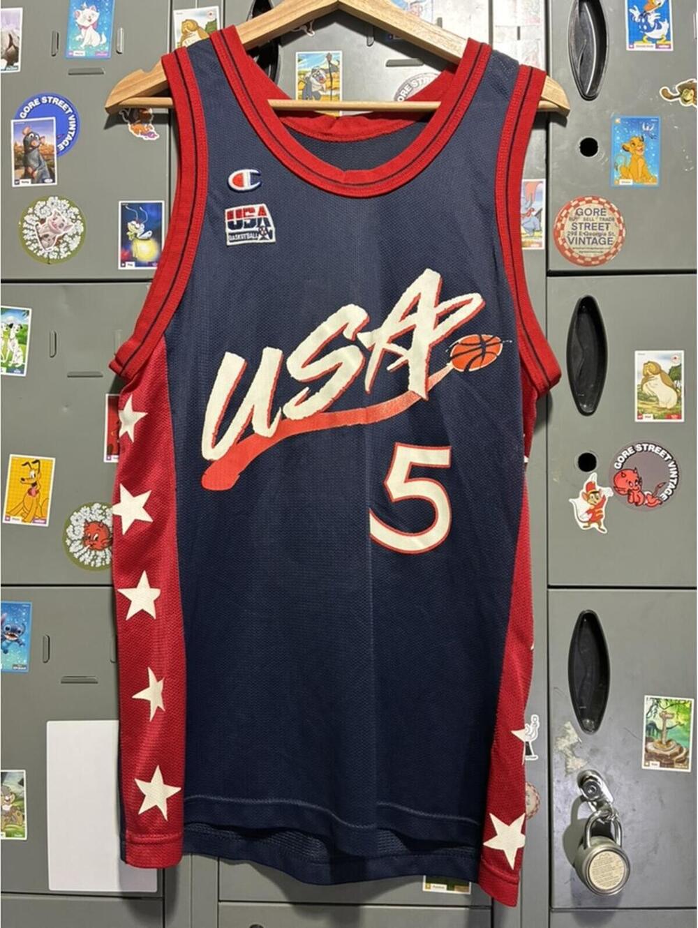 USA dream team 90s basketball jersey Grant HIll #5 18x27 S